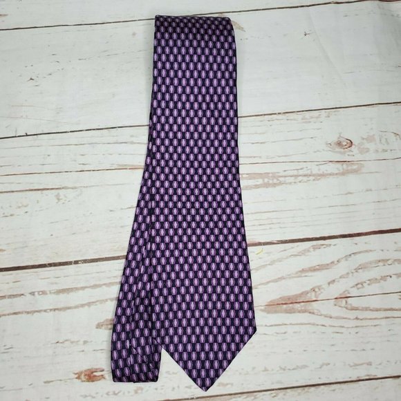 Brooks Brothers 346 Purple Black Diamond %100 Silk Men's Neck Tie Made In U.S.A - Picture 9 of 11